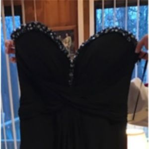 Black Strapless La Femme Prom Dress